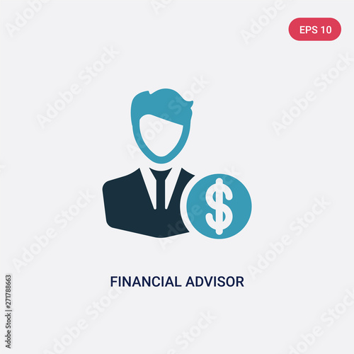 two color financial advisor vector icon from professions concept. isolated blue financial advisor vector sign symbol can be use for web, mobile and logo. eps 10