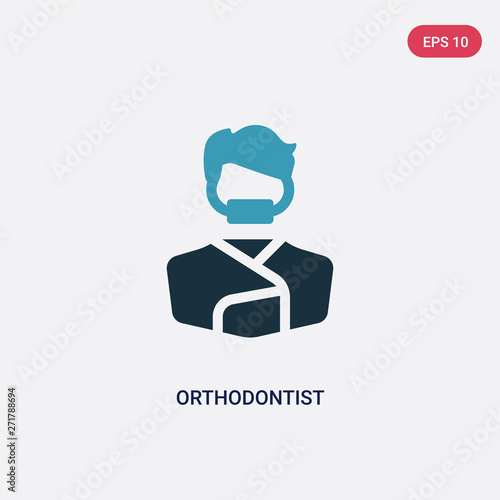 two color orthodontist vector icon from professions concept. isolated blue orthodontist vector sign symbol can be use for web, mobile and logo. eps 10