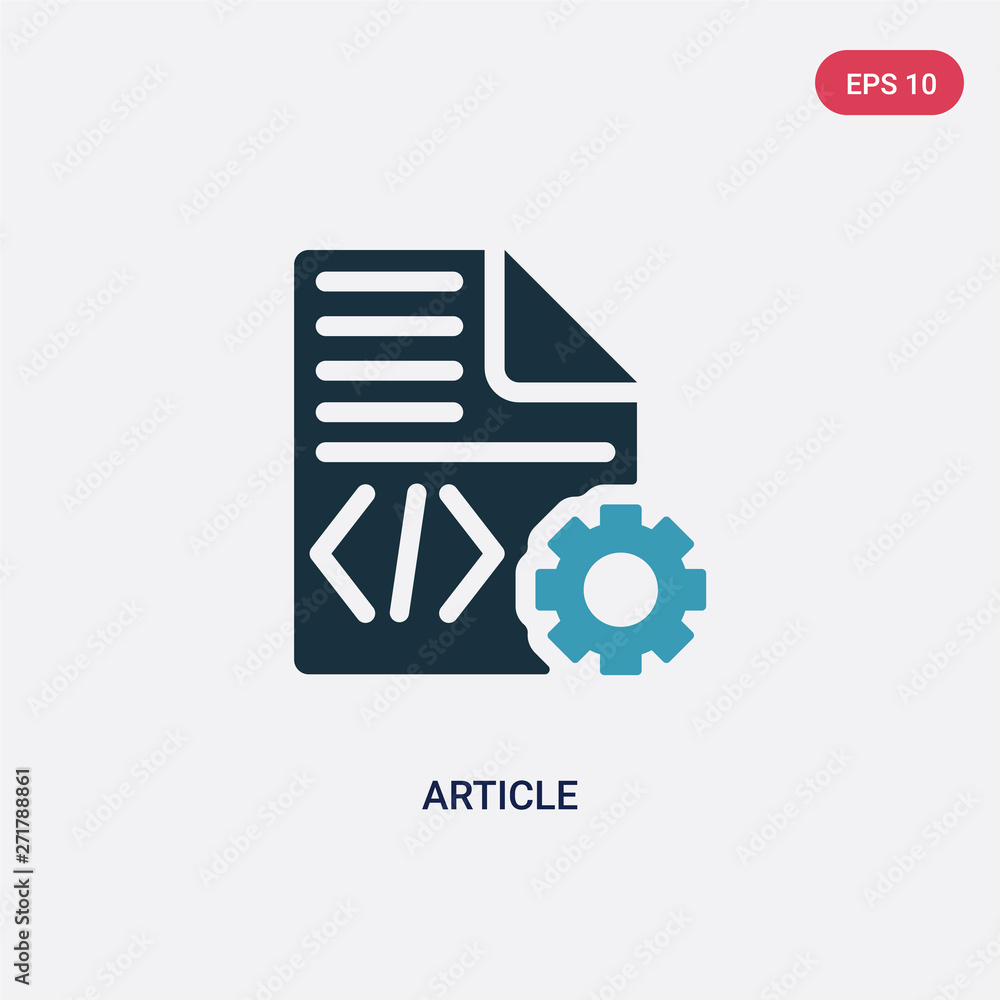 Fototapeta premium two color article vector icon from programming concept. isolated blue article vector sign symbol can be use for web, mobile and logo. eps 10