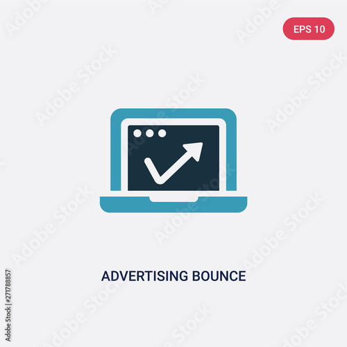 two color advertising bounce vector icon from programming concept. isolated blue advertising bounce vector sign symbol can be use for web, mobile and logo. eps 10