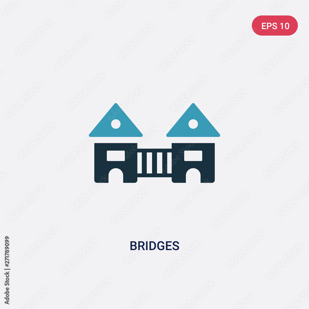 two color bridges vector icon from real estate concept. isolated blue bridges vector sign symbol can be use for web, mobile and logo. eps 10