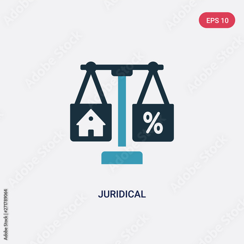two color juridical vector icon from real estate concept. isolated blue juridical vector sign symbol can be use for web, mobile and logo. eps 10