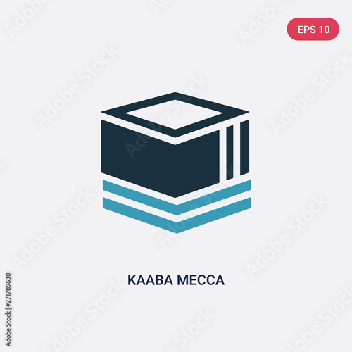 two color kaaba mecca vector icon from religion concept. isolated blue kaaba mecca vector sign symbol can be use for web, mobile and logo. eps 10