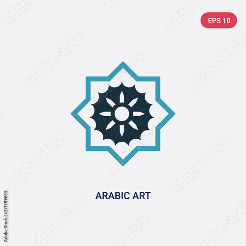 two color arabic art vector icon from religion concept. isolated blue arabic art vector sign symbol can be use for web, mobile and logo. eps 10
