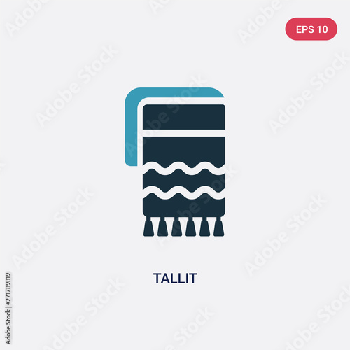 two color tallit vector icon from religion concept. isolated blue tallit vector sign symbol can be use for web, mobile and logo. eps 10
