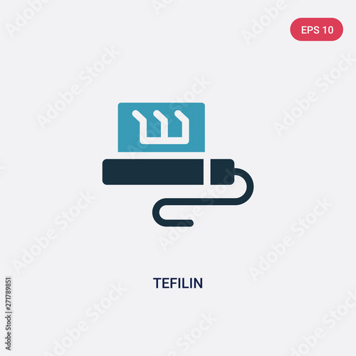 two color tefilin vector icon from religion concept. isolated blue tefilin vector sign symbol can be use for web, mobile and logo. eps 10