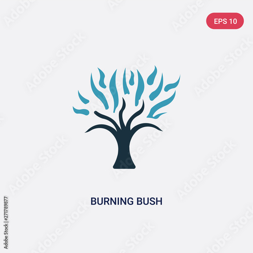 two color burning bush vector icon from religion concept. isolated blue burning bush vector sign symbol can be use for web, mobile and logo. eps 10