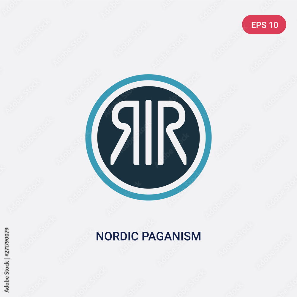 two color nordic paganism vector icon from religion concept. isolated blue nordic paganism vector sign symbol can be use for web, mobile and logo. eps 10