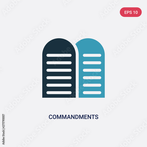 two color commandments vector icon from religion concept. isolated blue commandments vector sign symbol can be use for web, mobile and logo. eps 10