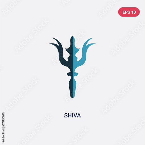 two color shiva vector icon from religion concept. isolated blue shiva vector sign symbol can be use for web, mobile and logo. eps 10 photo
