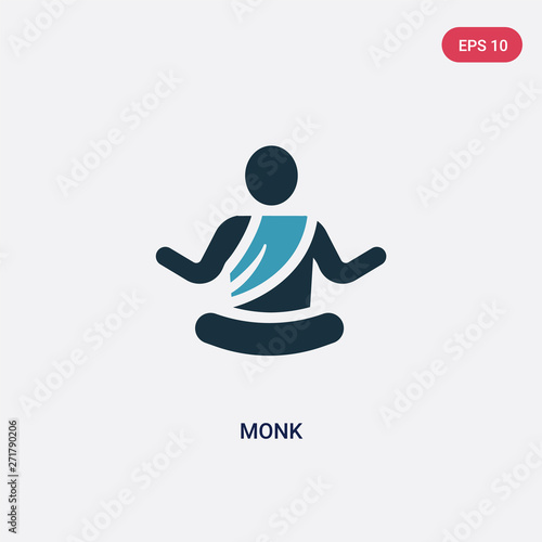 two color monk vector icon from religion concept. isolated blue monk vector sign symbol can be use for web, mobile and logo. eps 10