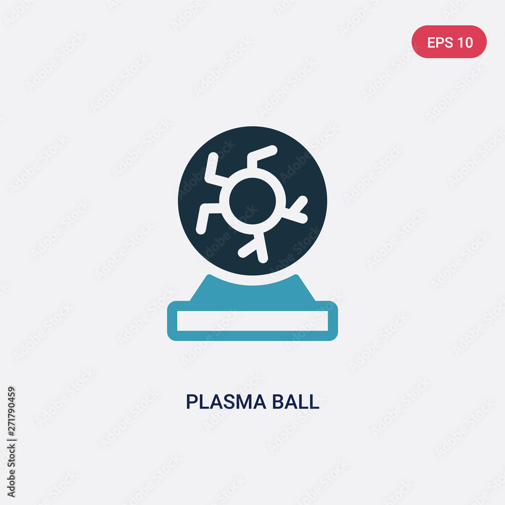 two color plasma ball vector icon from science concept. isolated blue plasma ball vector sign symbol can be use for web, mobile and logo. eps 10
