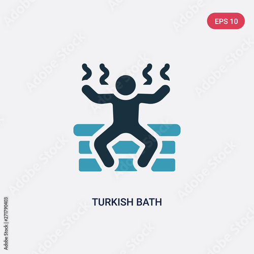 two color turkish bath vector icon from sauna concept. isolated blue turkish bath vector sign symbol can be use for web  mobile and logo. eps 10