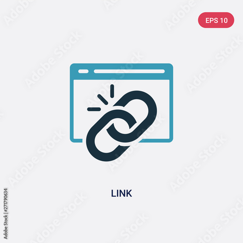 two color link vector icon from search engine optimization concept. isolated blue link vector sign symbol can be use for web, mobile and logo. eps 10