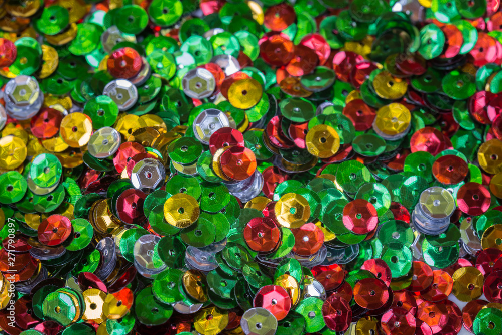 multicolored sequins macro background