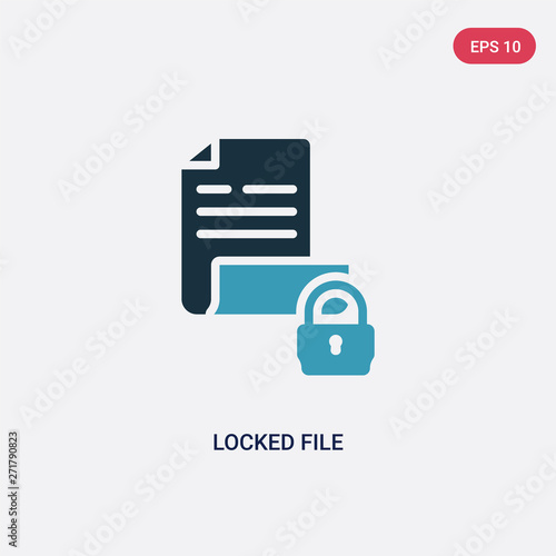 two color locked file vector icon from security concept. isolated blue locked file vector sign symbol can be use for web, mobile and logo. eps 10