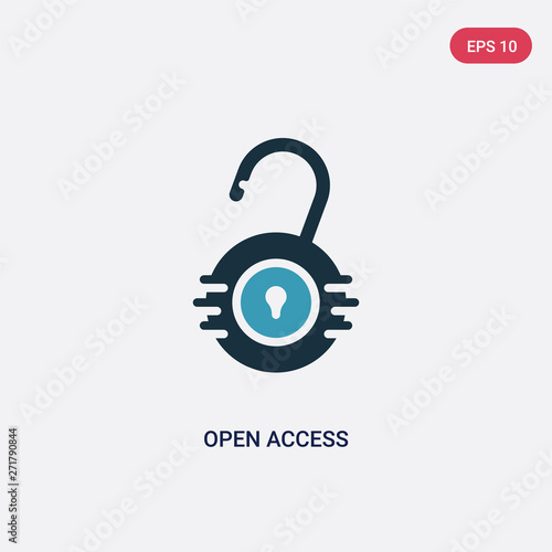 two color open access vector icon from security concept. isolated blue open access vector sign symbol can be use for web, mobile and logo. eps 10