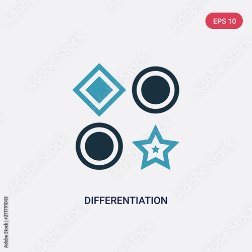 two color differentiation vector icon from seo and web concept. isolated blue differentiation vector sign symbol can be use for web, mobile and logo. eps 10 photo