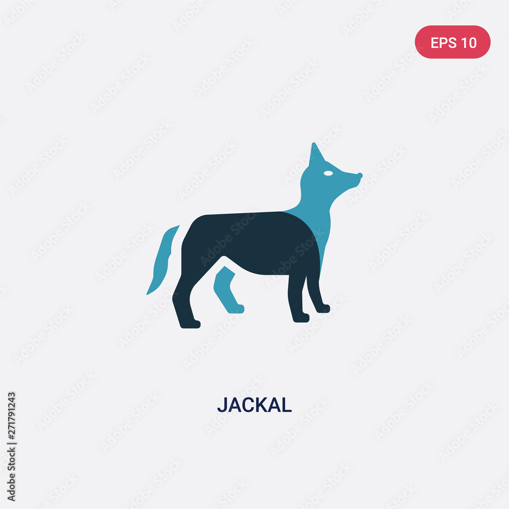 two color jackal vector icon from shapes concept. isolated blue jackal vector sign symbol can be use for web, mobile and logo. eps 10
