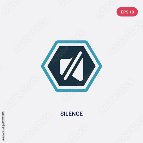 two color silence vector icon from signs concept. isolated blue silence vector sign symbol can be use for web, mobile and logo. eps 10