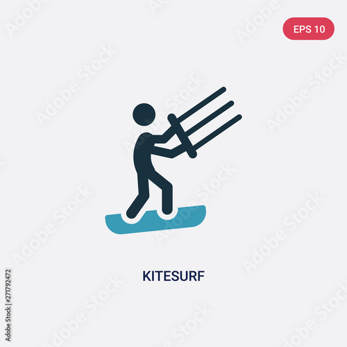 two color kitesurf vector icon from signs concept. isolated blue kitesurf vector sign symbol can be use for web, mobile and logo. eps 10