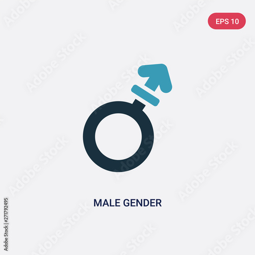 two color male gender vector icon from signs concept. isolated blue male gender vector sign symbol can be use for web, mobile and logo. eps 10