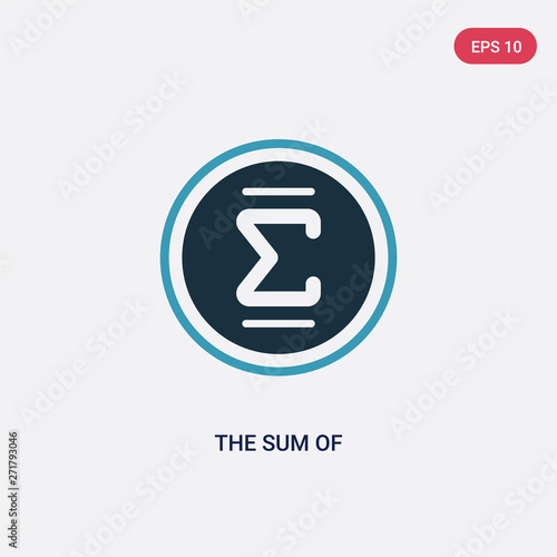 two color the sum of vector icon from signs concept. isolated blue the sum of vector sign symbol can be use for web, mobile and logo. eps 10