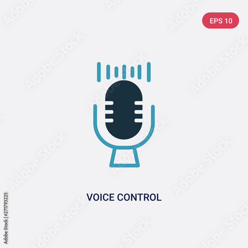 two color voice control vector icon from smart house concept. isolated blue voice control vector sign symbol can be use for web  mobile and logo. eps 10