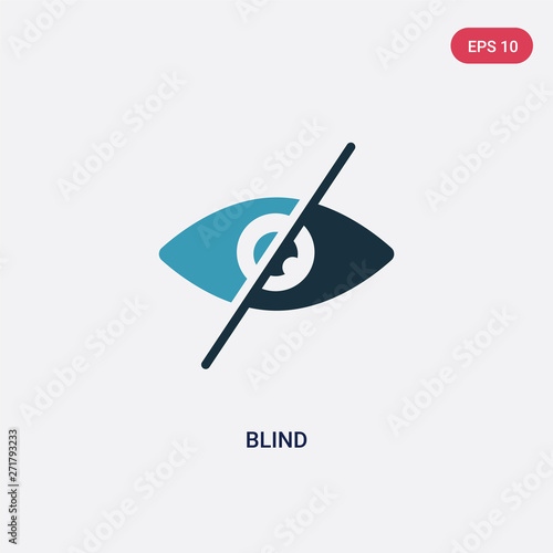 two color blind vector icon from smart house concept. isolated blue blind vector sign symbol can be use for web, mobile and logo. eps 10