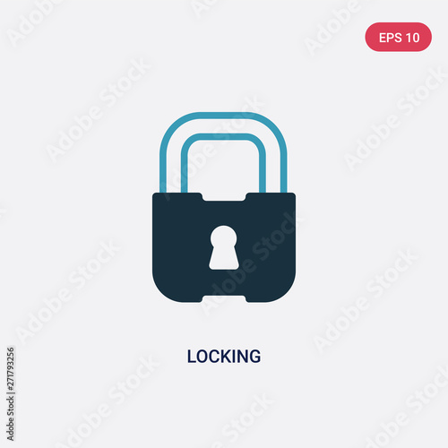 two color locking vector icon from smart house concept. isolated blue locking vector sign symbol can be use for web, mobile and logo. eps 10