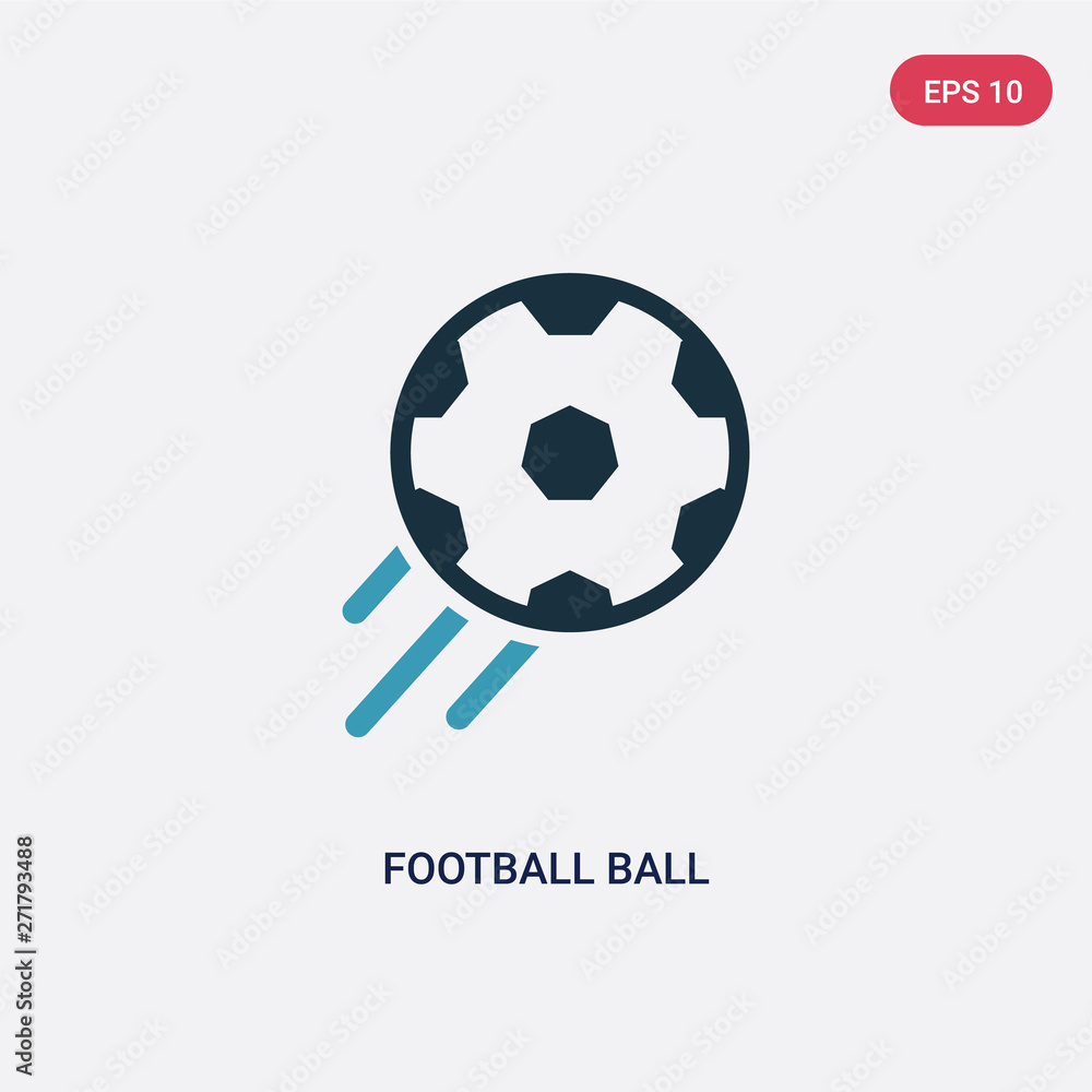 Obraz premium two color football ball vector icon from sports concept. isolated blue football ball vector sign symbol can be use for web, mobile and logo. eps 10