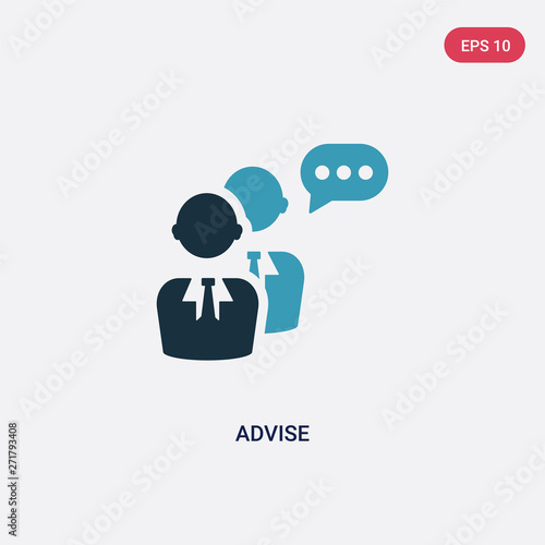 two color advise vector icon from social media concept. isolated blue advise vector sign symbol can be use for web, mobile and logo. eps 10