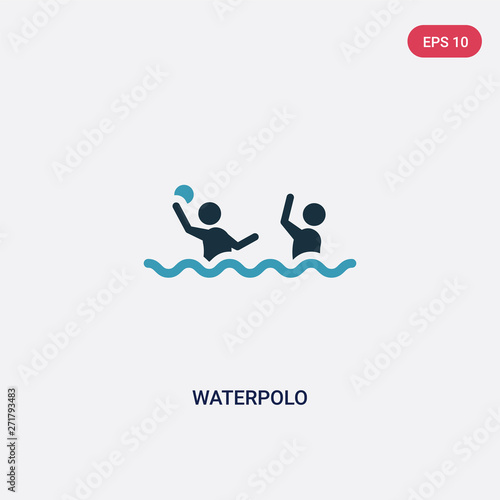 two color waterpolo vector icon from sports concept. isolated blue waterpolo vector sign symbol can be use for web, mobile and logo. eps 10