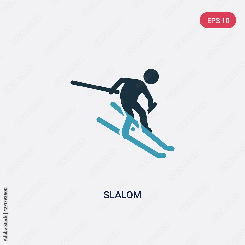 two color slalom vector icon from sports concept. isolated blue slalom vector sign symbol can be use for web, mobile and logo. eps 10
