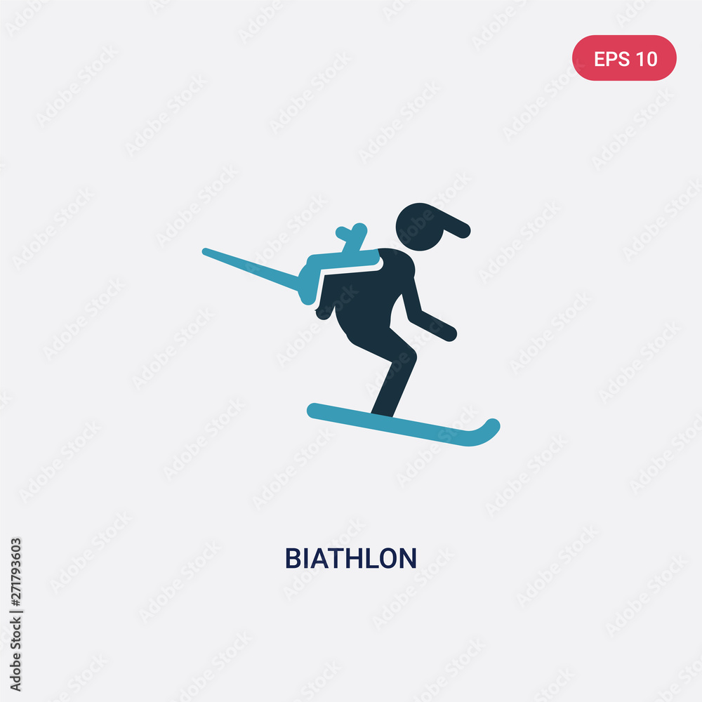 two color biathlon vector icon from sports concept. isolated blue biathlon vector sign symbol can be use for web, mobile and logo. eps 10