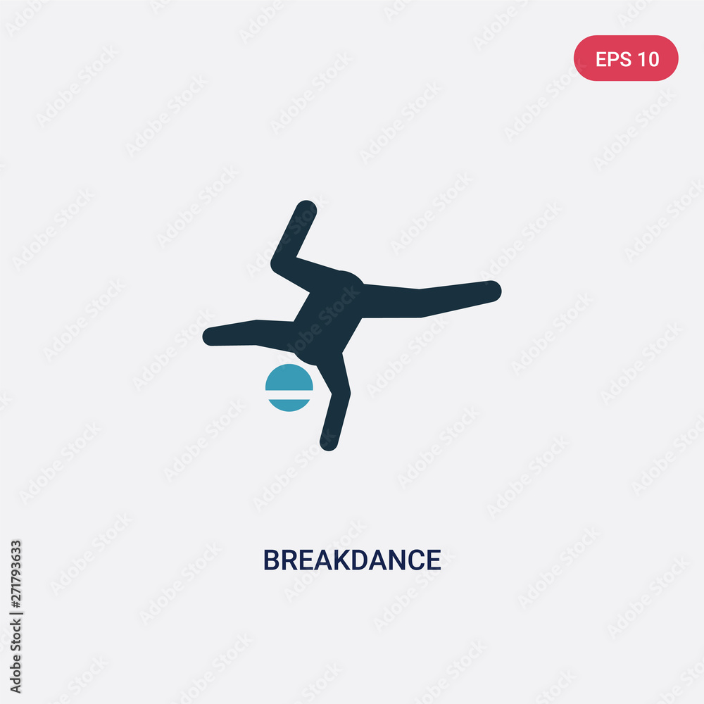 two color breakdance vector icon from sports concept. isolated blue breakdance vector sign symbol can be use for web, mobile and logo. eps 10