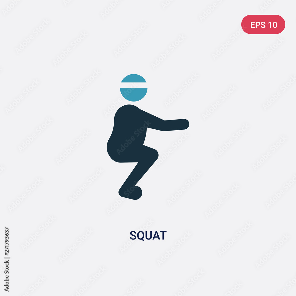two color squat vector icon from sports concept. isolated blue squat vector sign symbol can be use for web, mobile and logo. eps 10