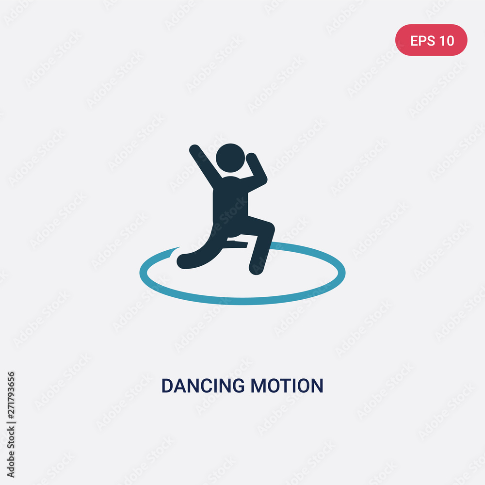 two color dancing motion vector icon from sports concept. isolated blue dancing motion vector sign symbol can be use for web, mobile and logo. eps 10