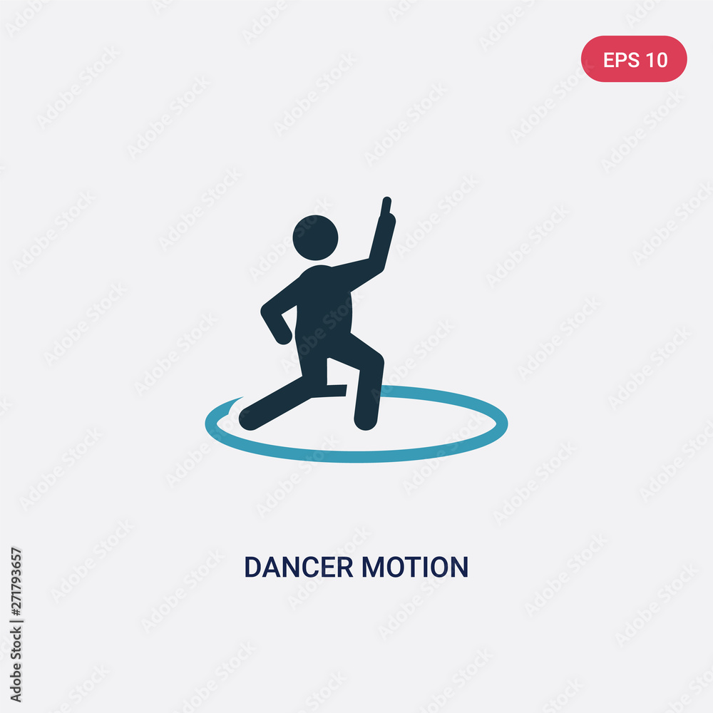 two color dancer motion vector icon from sports concept. isolated blue dancer motion vector sign symbol can be use for web, mobile and logo. eps 10