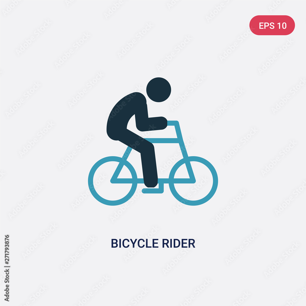 Fototapeta premium two color bicycle rider vector icon from sports concept. isolated blue bicycle rider vector sign symbol can be use for web, mobile and logo. eps 10