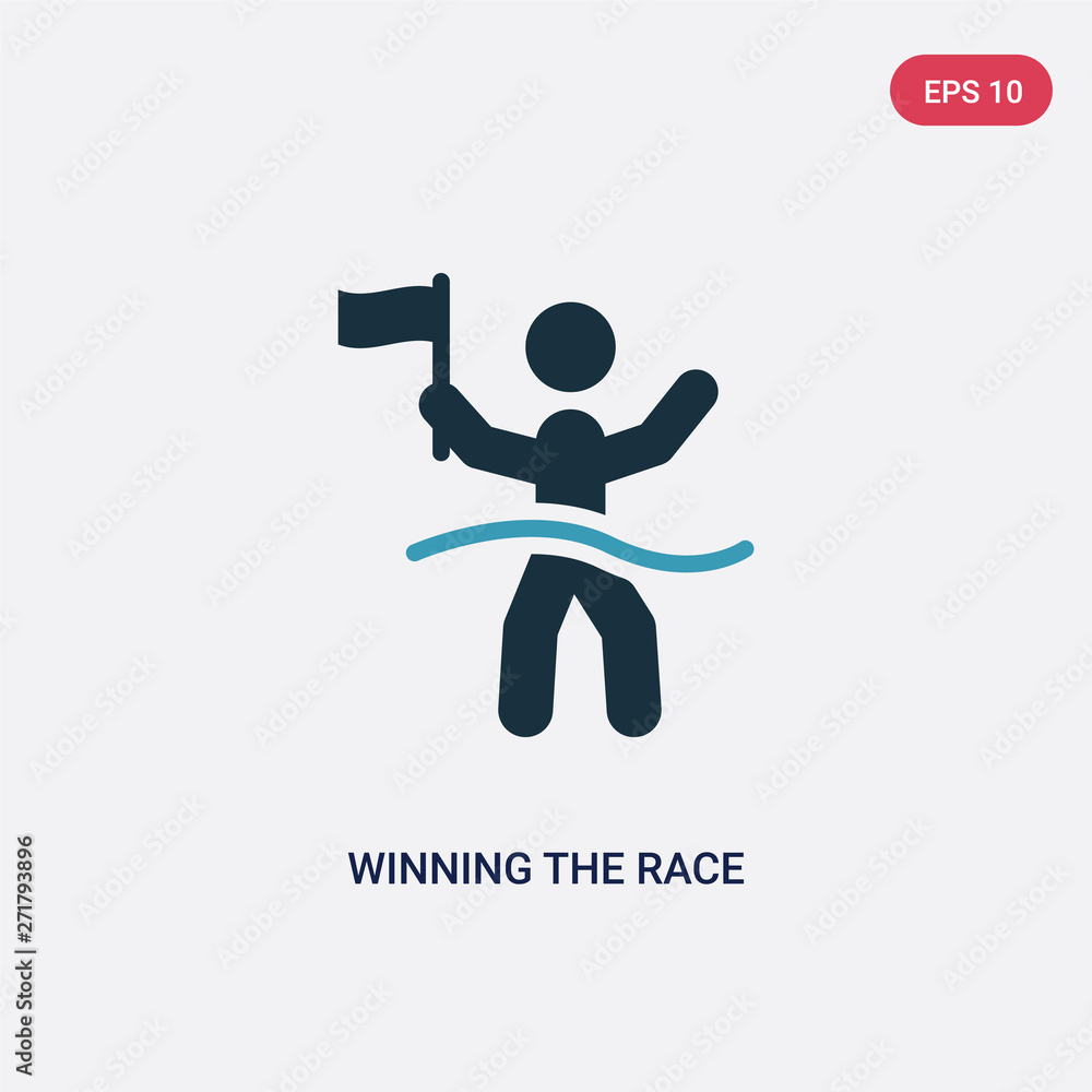 two color winning the race vector icon from sports concept. isolated blue winning the race vector sign symbol can be use for web, mobile and logo. eps 10