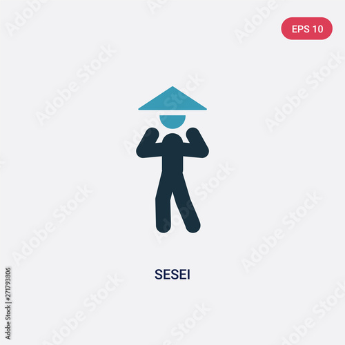 two color sesei vector icon from sports concept. isolated blue sesei vector sign symbol can be use for web, mobile and logo. eps 10