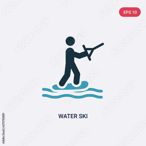 two color water ski vector icon from sports concept. isolated blue water ski vector sign symbol can be use for web, mobile and logo. eps 10