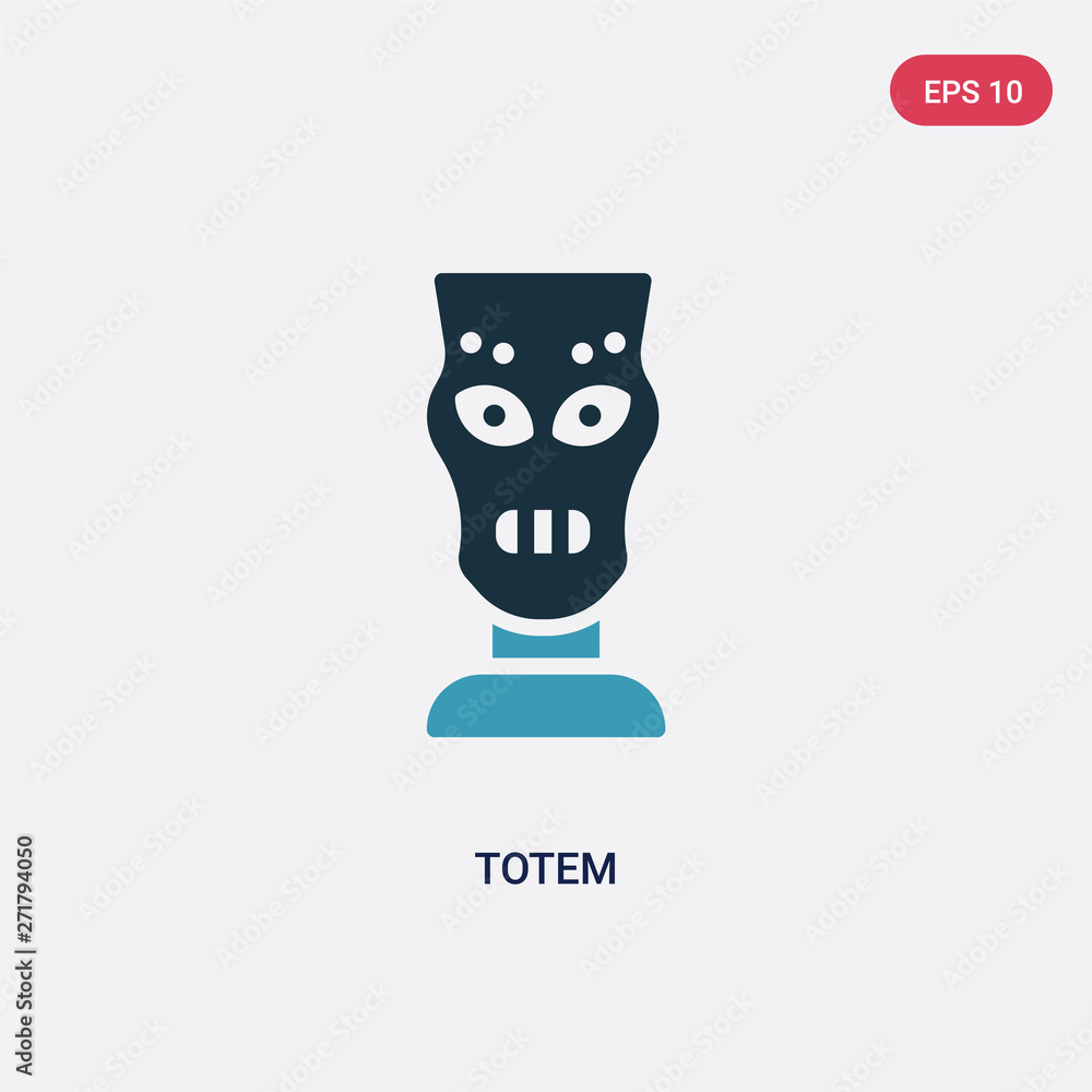 two color totem vector icon from stone age concept. isolated blue totem vector sign symbol can be use for web, mobile and logo. eps 10