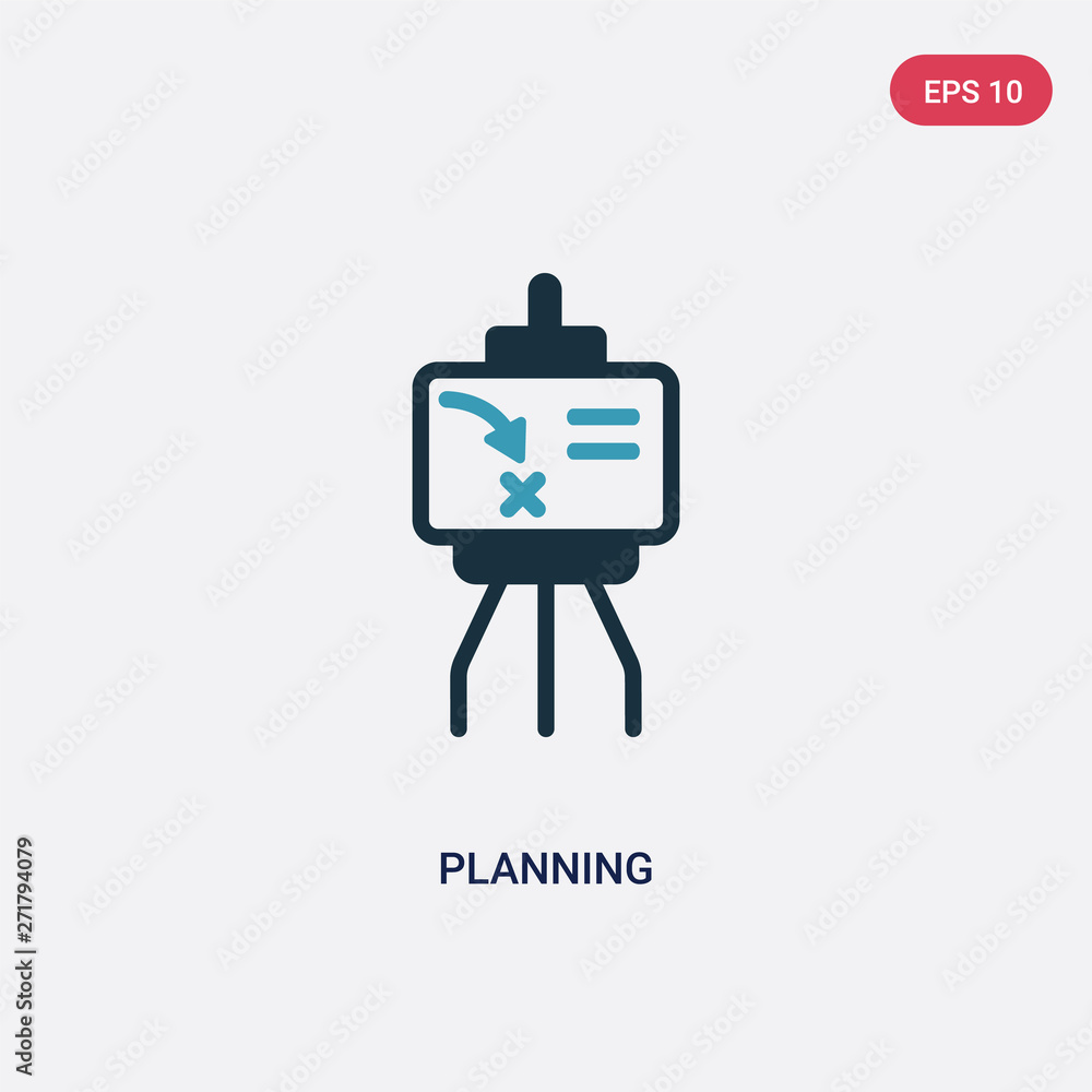 two color planning vector icon from strategy concept. isolated blue planning vector sign symbol can be use for web, mobile and logo. eps 10