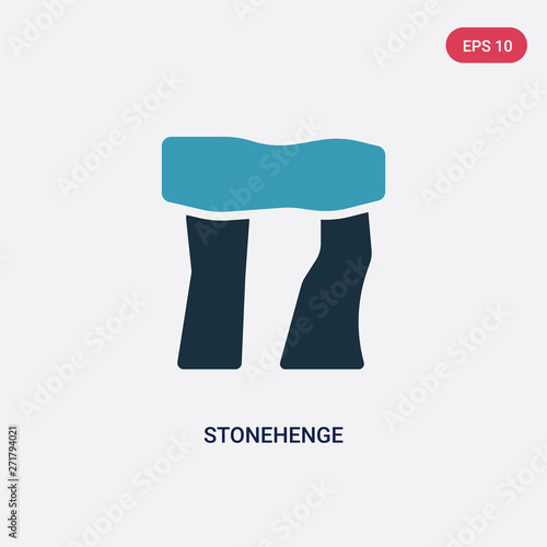 two color stonehenge vector icon from stone age concept. isolated blue stonehenge vector sign symbol can be use for web, mobile and logo. eps 10