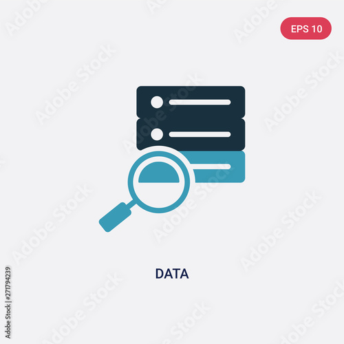 two color data vector icon from strategy concept. isolated blue data vector sign symbol can be use for web, mobile and logo. eps 10
