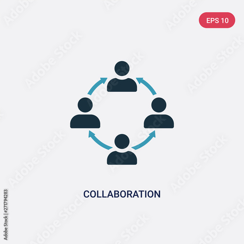 Fototapeta Naklejka Na Ścianę i Meble -  two color collaboration vector icon from strategy concept. isolated blue collaboration vector sign symbol can be use for web, mobile and logo. eps 10