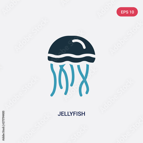 two color jellyfish vector icon from summer concept. isolated blue jellyfish vector sign symbol can be use for web, mobile and logo. eps 10