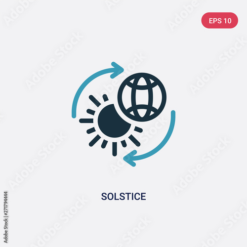 two color solstice vector icon from summer concept. isolated blue solstice vector sign symbol can be use for web, mobile and logo. eps 10